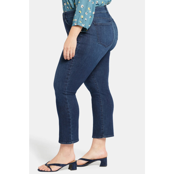 NYDJ Marilyn Straight Ankle Jeans High Rise Breathtaking Dark Wash Plus Size 20W - Picture 3 of 9